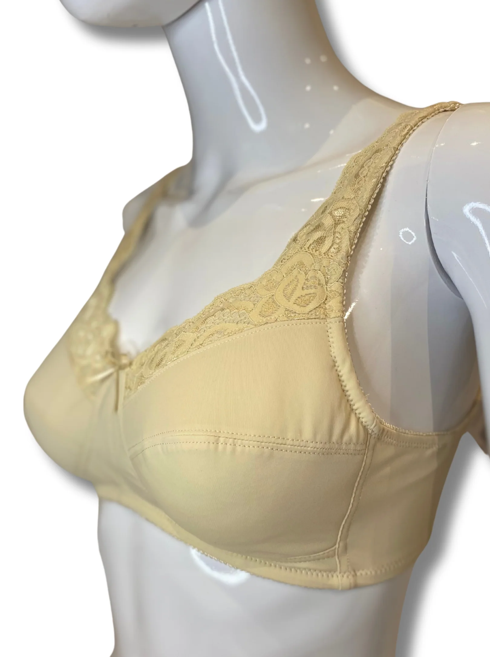 ABC Lace Front Mastectomy Bra - Beige - Image 4