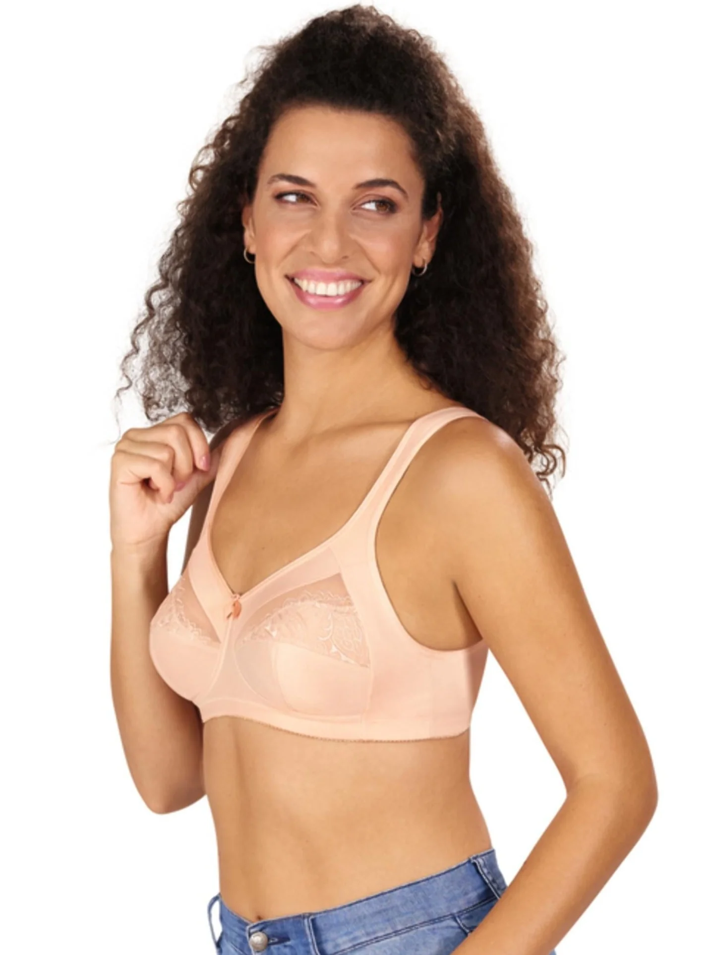 Amoena Isadora Wire Free Mastectomy Bra - Blush - Image 2
