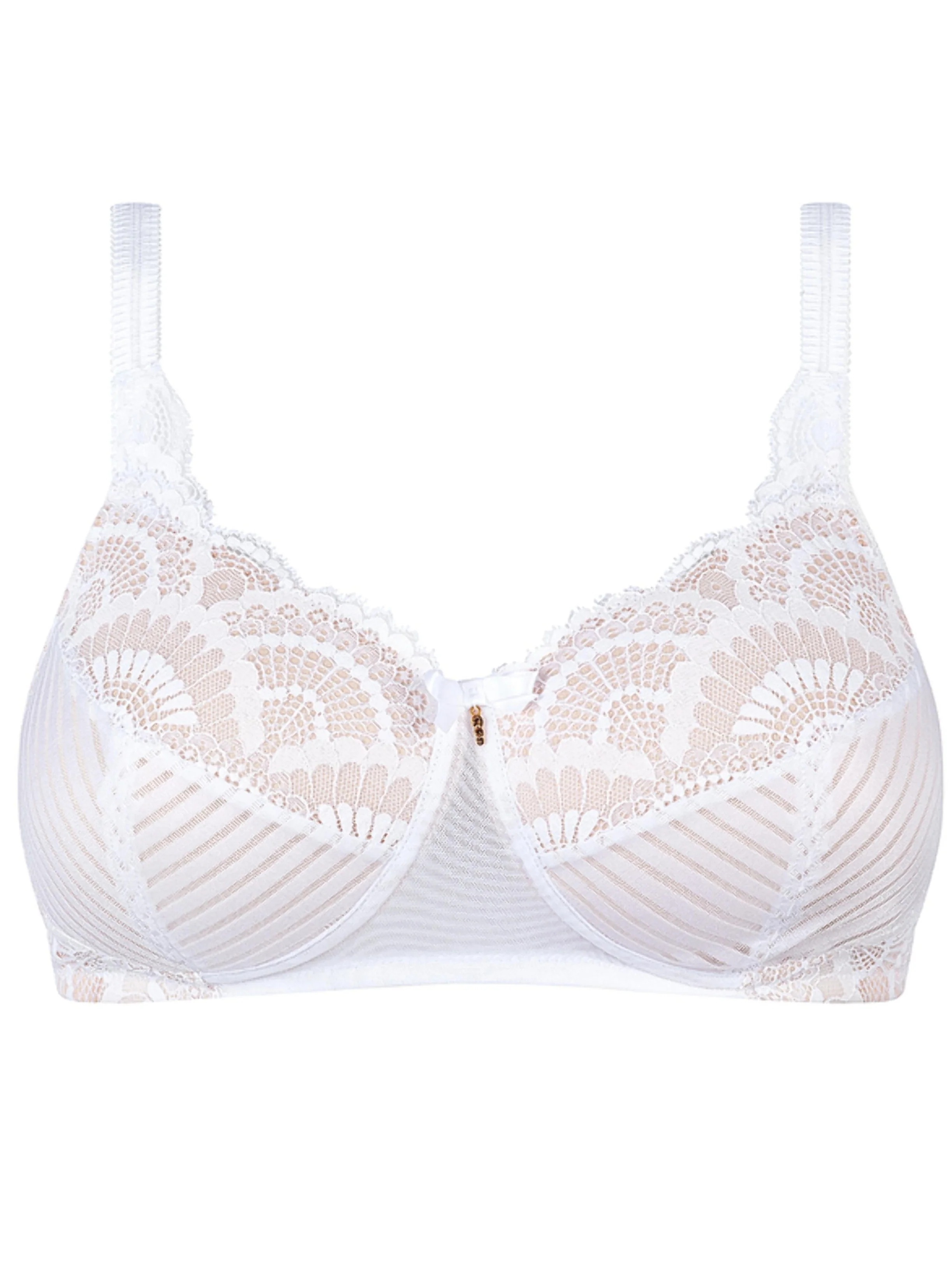 Amoena Karolina Padded Wire Free Mastectomy Bra - White/Sand - Image 3