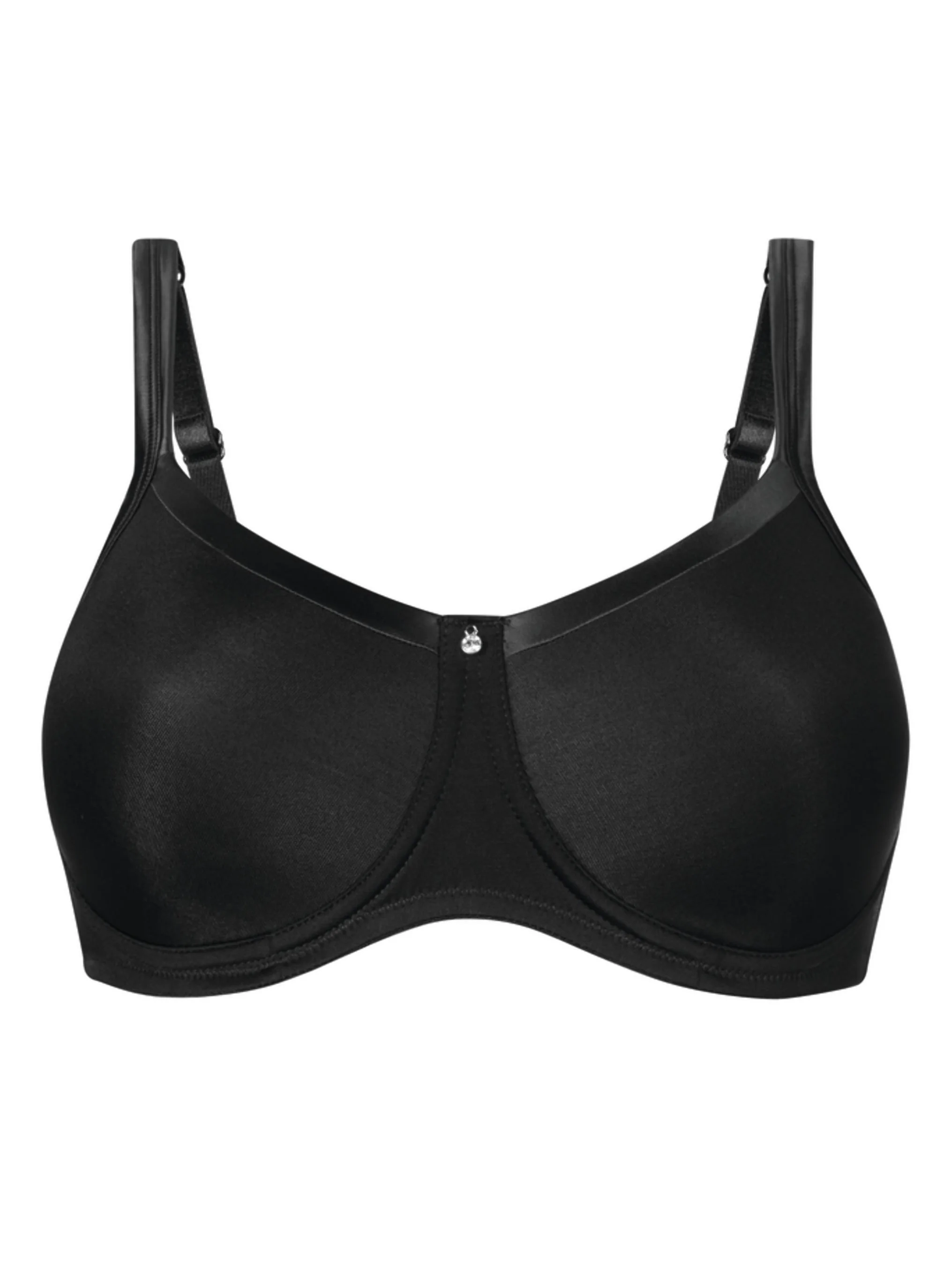 Amoena Lara Satin Padded Wire Free Mastectomy Bra - Black - Image 3