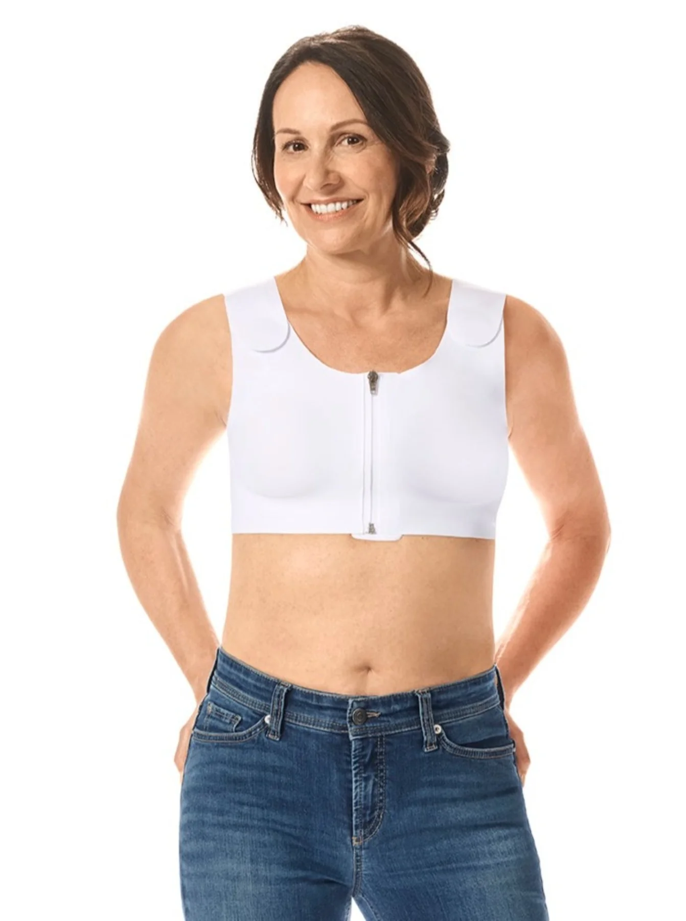 Amoena Lymph Flow Front Closure Soft Mastectomy Bra - White - Image 3