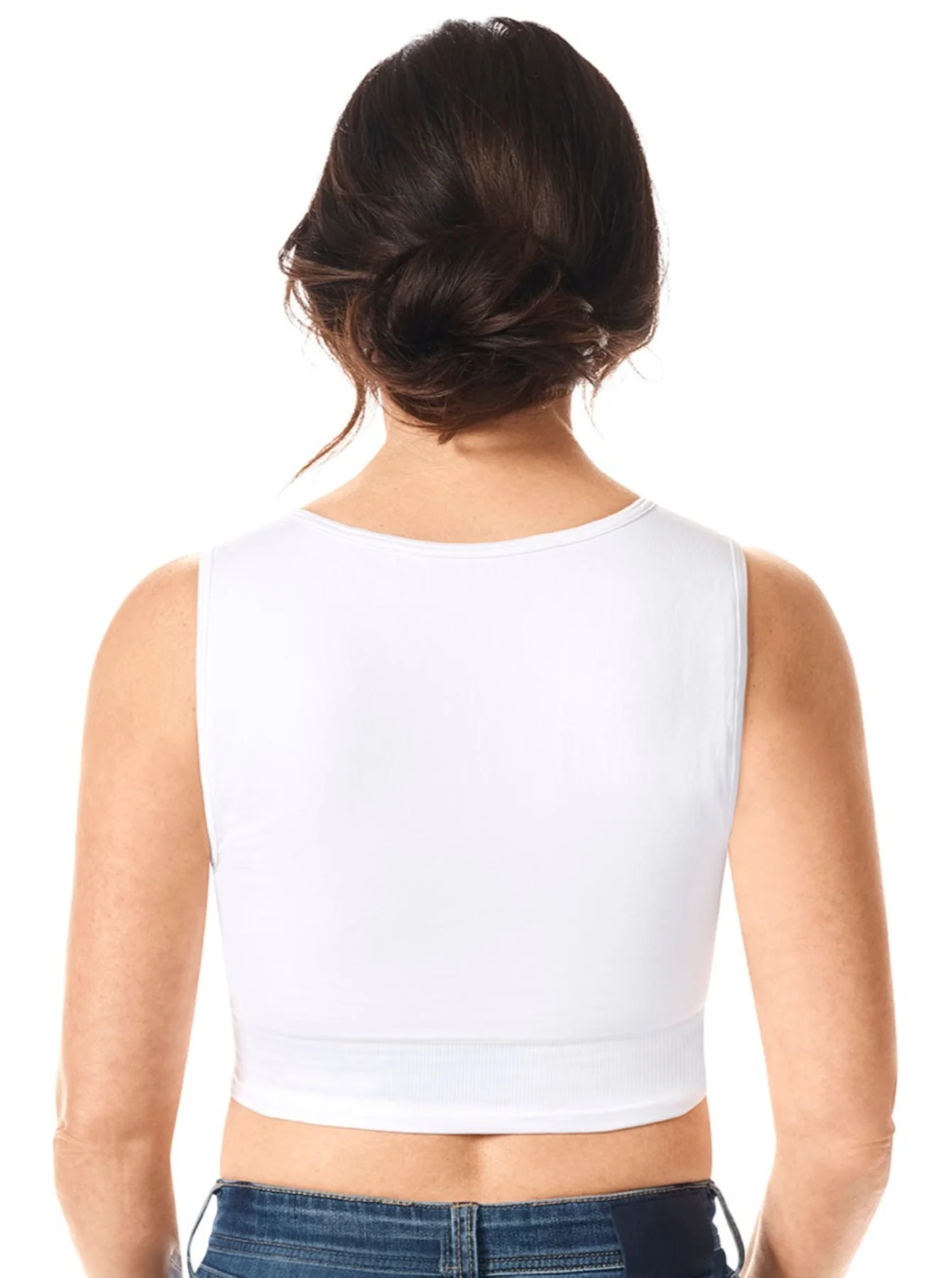 Amoena Lymph Flow Long Front Closure Soft Mastectomy Bra - White - Image 4