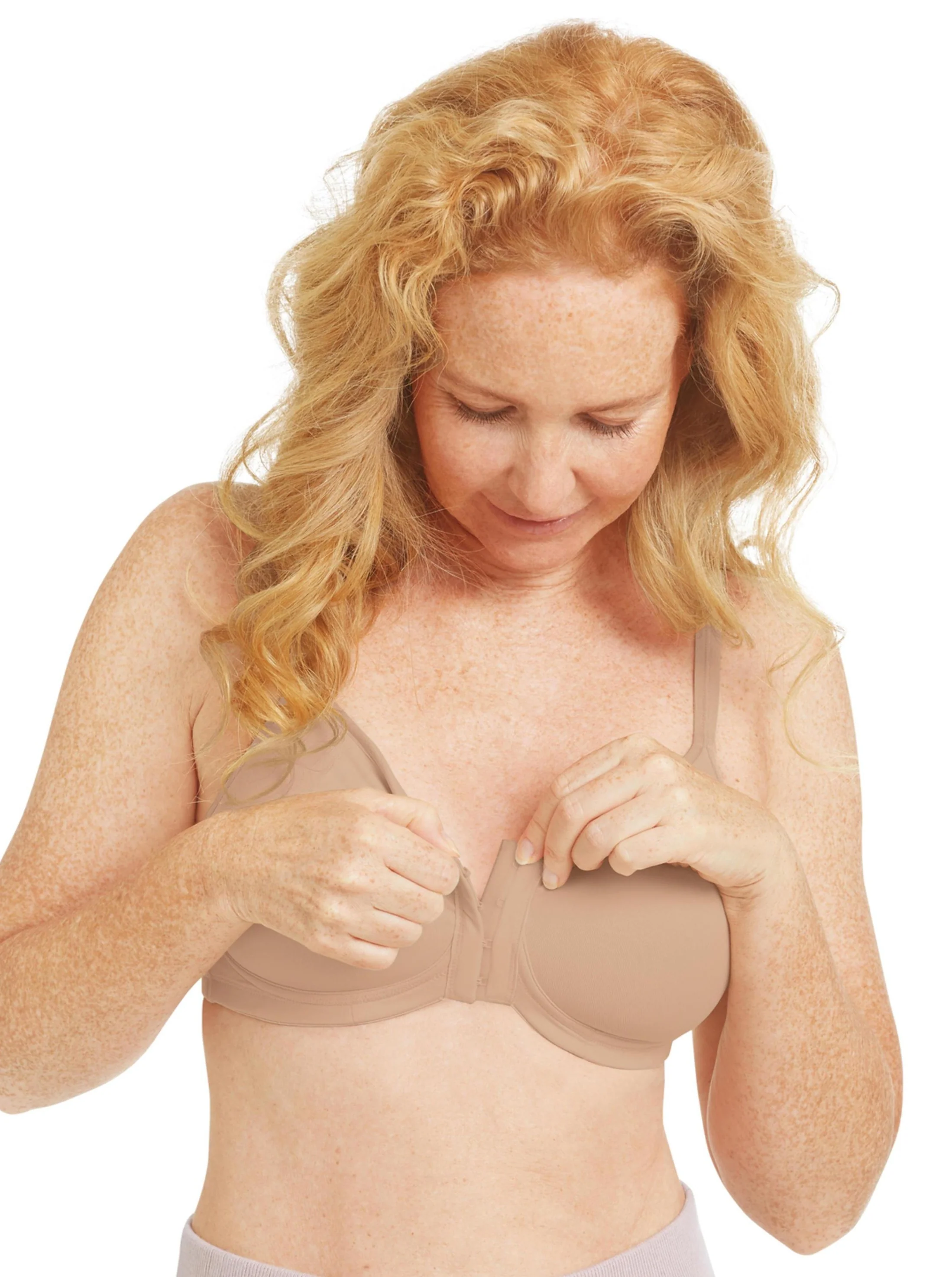 Amoena Mara Padded Front Fastening Mastectomy Bra - Light Sand - Image 3