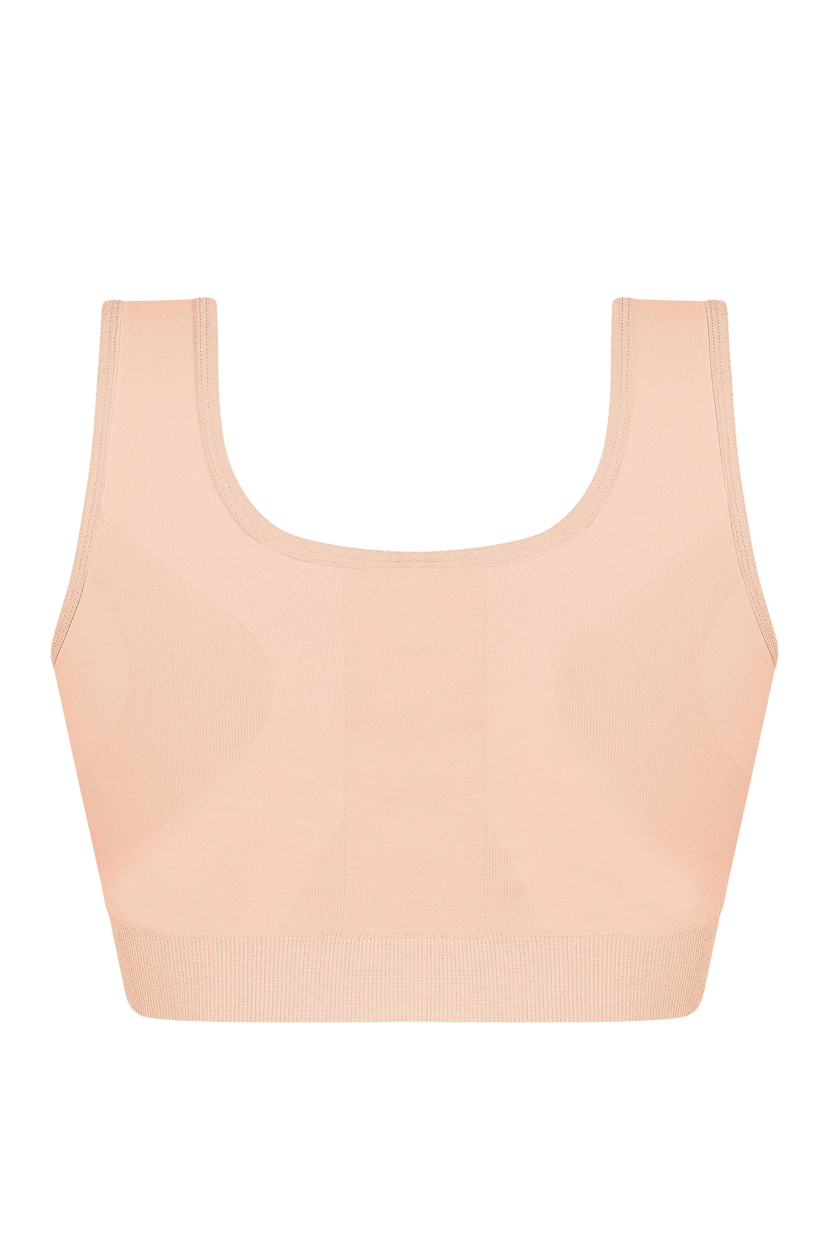 Amoena Pamela Seamless Surgical Mastectomy Bra - Rose Nude - Image 4