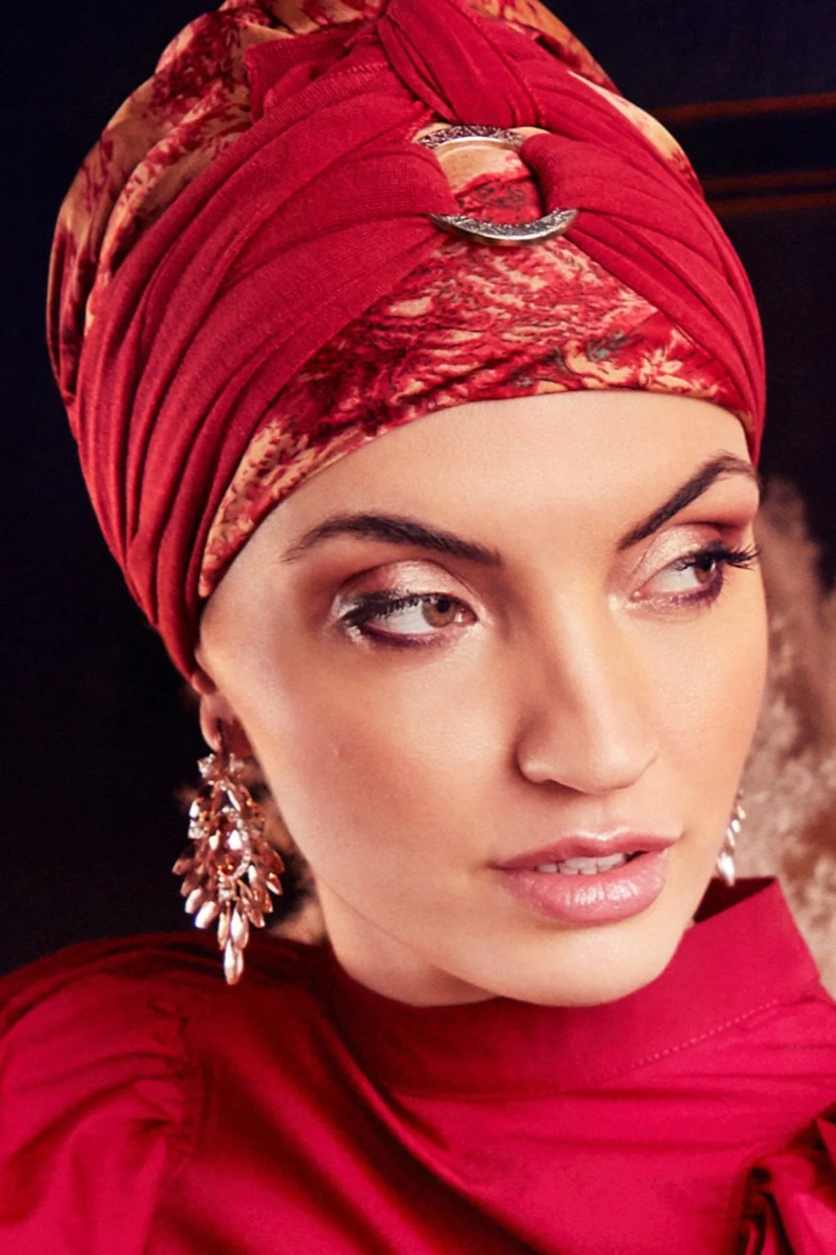Christine Sienna Boho Hair Loss Turban Set - Oriental Red